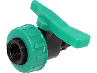 Кран кульовий до водяних пластикових труб  Ø= 1/2" Х 1/2" F/M-різьб FLO з поліпроп, для тиску 16Bar