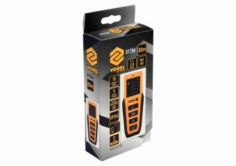 VOREL Дальномір лазерний : 0.2-80 м, точність ± 2 мм, 8 режимів, живлення- 2 x AAA (3 В)  | 81794