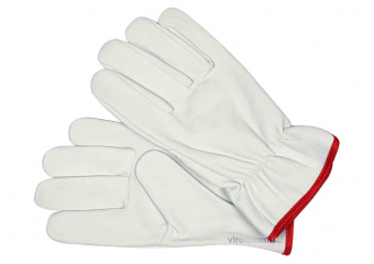 YATO Рукавиці робочі білі з червоною крайкою YATO : бавовна + шкіра, розмір 10  | YT-74645