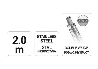 FALA Шланг для душа Ø= 14 мм, з нержавіючою сталевою полірованою гофрою, G 1/2, l= 2 м  | 75647