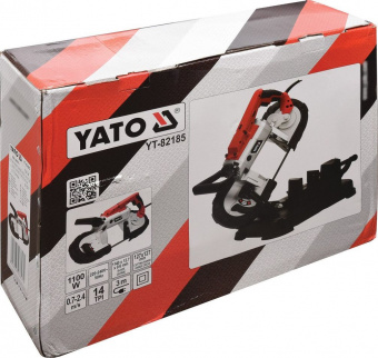 YATO Пила стрічкова по металу YATO з підставкою: 1100Вт, 14 TPI. Пол-1140х12.7х0.6мм, діап- 127х127м