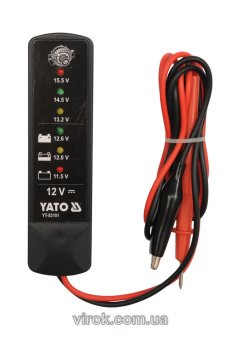 YATO Тестер напруги акумуляторів YATO, до 12 В  | YT-83101