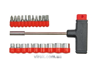 VOREL Викрутка Т-подібна : з насадками і головками.  | 65100