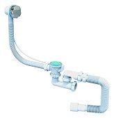 Сифон для ванни АВТОМАТ із гнучкою трубою 40х50 мм, переливом та нержавіючим випуском 1 1/2 Fonte