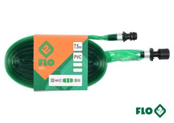 FLO Шланг плоский з отворами для зрошування : l=7.5м, Ø=16 мм, ПВХ, з швидкосполуч. наконечниками | 