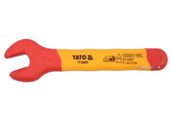 YATO Ключ ріжковий : М7 мм, ізольований корпус VDE до 1000V(DW)
