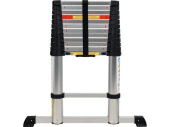 VOREL Драбина розтяжна телескопічна , 13 сходин, h=3.8 м, макс. вага- 150 кг, з алюмінію  | 17701