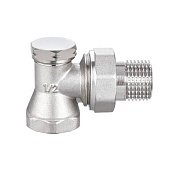 Кран латунний вентильний для підключення радіаторів кутовий нижній 1/2 Double-lin | 78-119