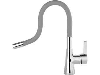 Змішувач води FALA "FLEXIBLE" для раковини з гнучкою сірою лійкою [10]