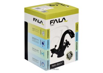 FALA Змішувач води для умивальника "RETRO BLACK 1" з 2-ма вентлями  | 75807