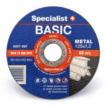 Specialist+ Диск абразивний відрізний по металу Specialist+ BASIC 125x1,2x22 // 250-41212