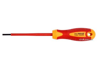 YATO Викрутка плоска діелектрична ізольована YATO : шліц SL3 x 100 мм. VDE до 1000V  | YT-28153