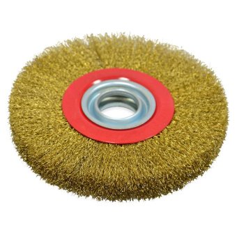 Щітка крацовка стовщена дискова, латунна, 200х32мм Spitce | 18-075