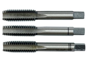 VOREL Мітчик М6 х 1 мм, l= 50 мм, набір 3 шт  | 24330