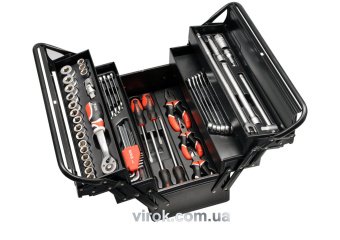 YATO Ящик розкладний металевий YATO : 475х230х365 мм. з інструментами. 63 шт.  | YT-3895