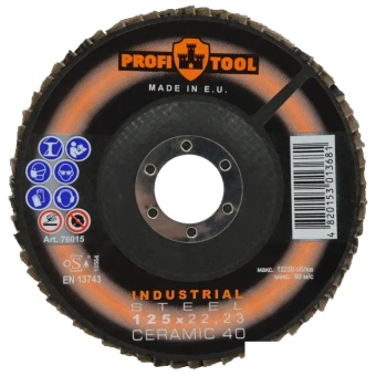 Круг шлифовальный лепестковый PROFITOOL INDUSTRIAL 125x22.23 мм, CERAMIC 40
