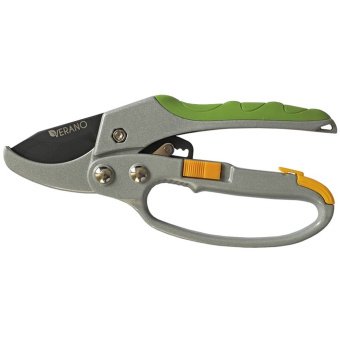 Секатор, зріз прямий, храповий механізм, мастильниця VERANO | 71-829