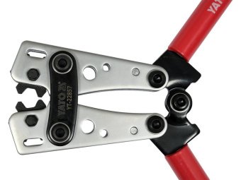 Кліщі-прес ручні YATO для обтискання кабелів Ø= 6, 10, 16, 25, 35, 50 мм², l= 390 мм [10]
