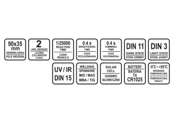 STHOR Маска зварювальника з автозатемнювальним світлофільтром, 90 х 35 мм  | 74483