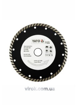 YATO Диск алмазний турбо YATO : "TURBO" Ø= 180x8,0x22,2 мм. H= 2,8 мм  | YT-6024