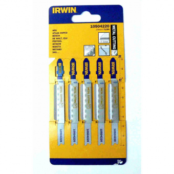 IRWIN Пилка по металлу для электролобзика T-хвостовик 5 шт (100/10-20/Т123X) | 10504233