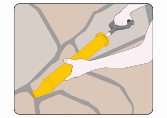 VOREL Шприц для нанесення будівельних сумішей : корпус Ø=60мм, сопло Ø=20мм. l=660 мм, пластиков  | 
