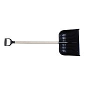 Лопата для снігу пластикова 370х480мм з алюмінієвою планкою, з держаком 1м та пластиковою ручкою