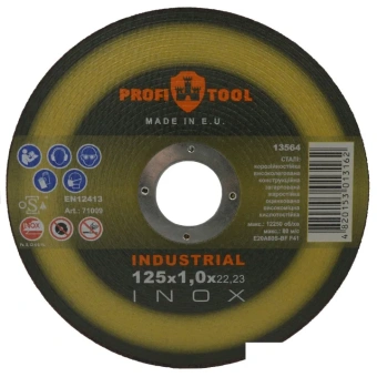 Круг отрезной по металлу PROFITOOL INOX INDUSTRIAL 125х1.0х22.2 мм, E20A60S-BF, F41, 12250 об/мин