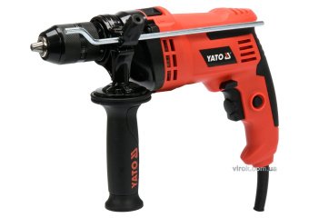 YATO Дриль ударний мережевий YATO : P= 810 Вт, з самозатискним металевим патроном для свердл Ø≤ 13 м