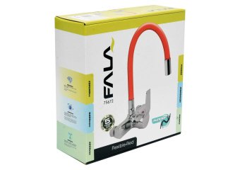 FALA Змішувач води настінний "FLEXIBLE" з гнучкою червоною лійкою  | 75672