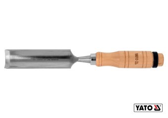 YATO Стамеска напівкругла YATO : b= 32 мм, клинок- 125 мм, дерев'яна ручка- 112 мм  | YT-62827