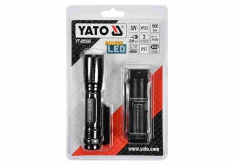 YATO Ліхтар світлодіодний (XPG3 CREE) YATO, акумулят. Li-Ion- 2.2A, Р=6 Вт, Ф=500 lm. Ø=28ммx120мм  