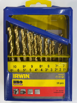 IRWIN Набор свёрл HSS PRO TITANIUM CASSETTE 19 PCS | 10502603