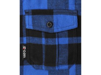 Сорочка фланелева синьо-чорна, YATO розм. 2XL/ 82см х 62см,100%-бавовна [40]