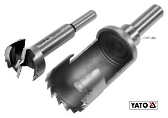 YATO Свердла по дереву: коронка і фреза YATO : Ø=30 мм, l=110/90 мм- коронка/фреза, 2 шт  | YT-33833