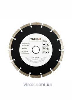 YATO Диск алмазний сегмент YATO : "SEGMENT" Ø= 180x8,0x22,2 мм. H= 2,5 мм  | YT-6004