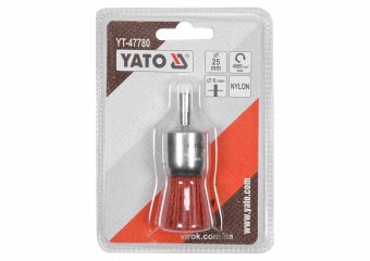 YATO Щітка зачисна з нейлоновим ворсом, до дрилі YATO : Ø=25 мм, зі шпинделем Ø=6 мм  | YT-47780