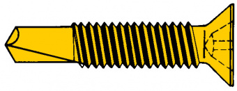 Шуруп желтый со сверлом по металлу с метрической резьбой 4,0х19