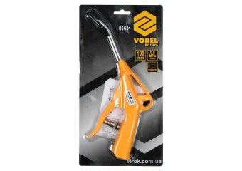 VOREL Пістолет пневматичний продувальний з соплом l= 100 мм, Ø=1/4", для тиску- 0.8 MPa  | 81631