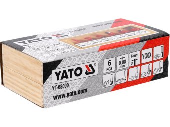 Фрези по дереву YATO : зі шпинделем Ø= 6 мм, 6 шт [50]