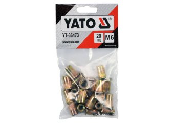 YATO Нітогайка сталева YATO; М6, l= 15 мм, 20 шт.  | YT-36473
