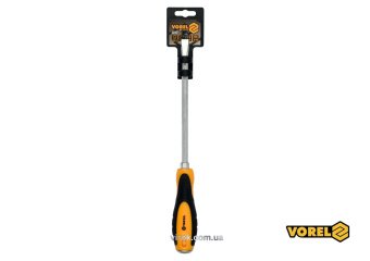 VOREL Викрутка плоска ударна з 6-гранним стержнем : SL8 х 200 мм, HRC 38-46, Cr-V  | 62167