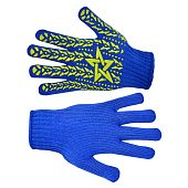 Рукавички плетені сині з вкрапленням Зірка, L Україна | 16-030