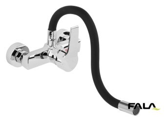 FALA Змішувач води настінний "FLEXIBLE" з гнучкою чорною лійкою  | 75670