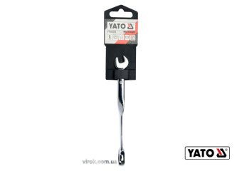 YATO Ключ ріжково-накидний, кручений 90° з тріщаткою YATO : М= 8 x 153 мм, HRC 40-45, Cr-V  | YT-018