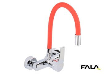 FALA Змішувач води настінний "FLEXIBLE" з гнучкою червоною лійкою  | 75672