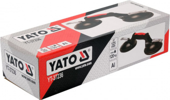 YATO Присоска для монтажу скла YATO: 2 чашки Ø= 125 мм, m= 120 кг, 245х 125х 7 мм  | YT-37236