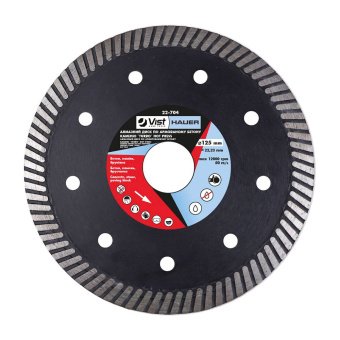 Алмазний диск по армованому бетону, каменю TURBO HOT PRESS, 125 мм Hauer | 22-704