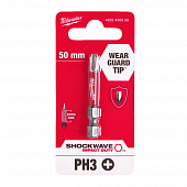 MILWAUKEE Біта SHOCKWAVE , PH3, 50мм (1шт) | 4932430858