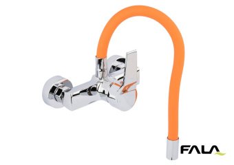 FALA Змішувач води настінний "FLEXIBLE" з гнучкою оранжевою лійкою  | 75673
